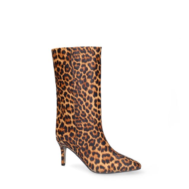 Absatz-Stiefeletten mit Leoprint