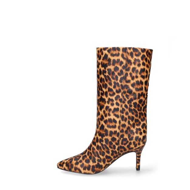 Absatz-Stiefeletten mit Leoprint