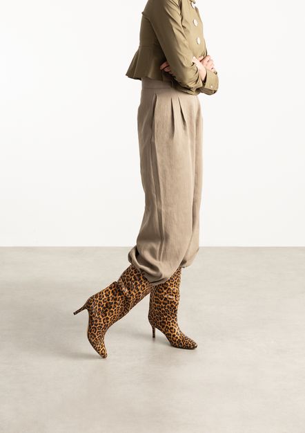 Leopard enkellaarsjes met hak