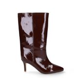 Bottines à talon vernies - marron