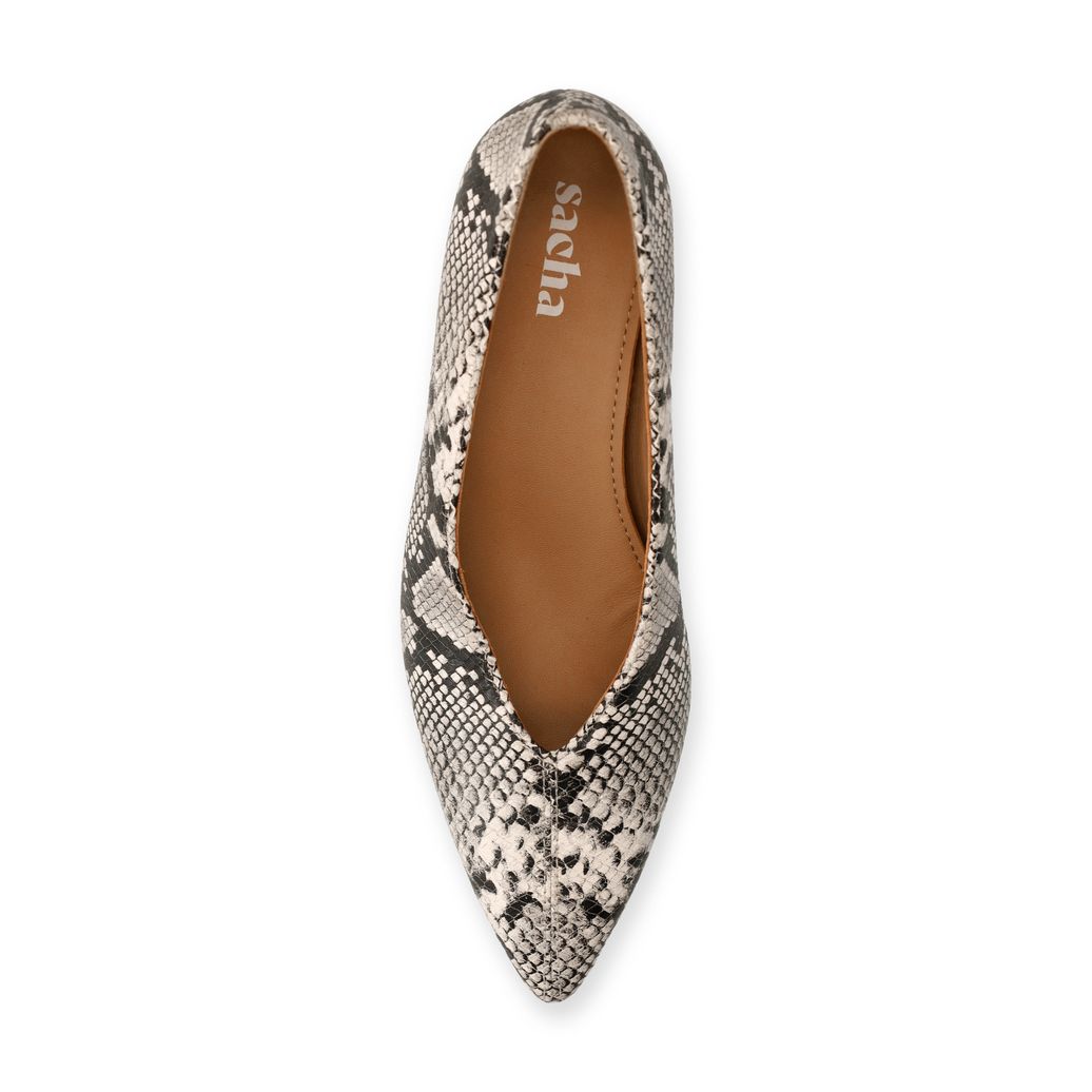 Escarpins en cuir avec imprimé serpent