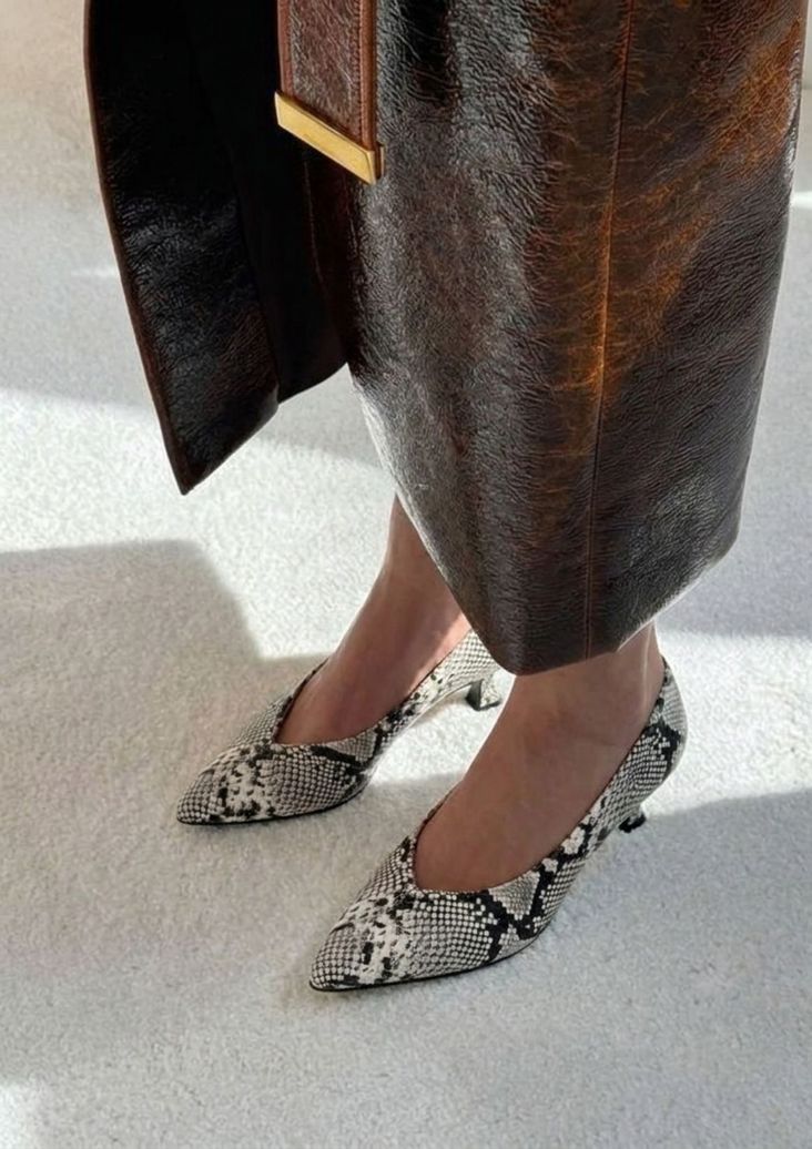 Snake leren pumps