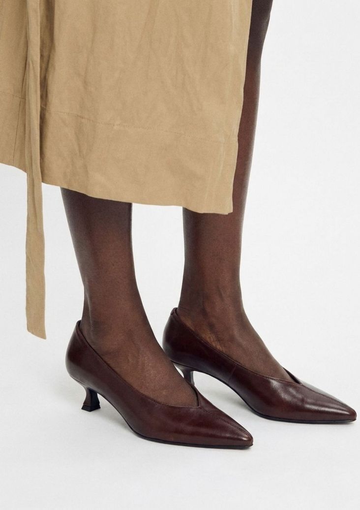 Bordeaux rode leren pumps