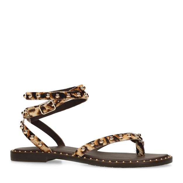 Sandales léopard avec clous