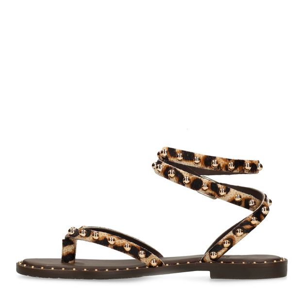 Sandales léopard avec clous