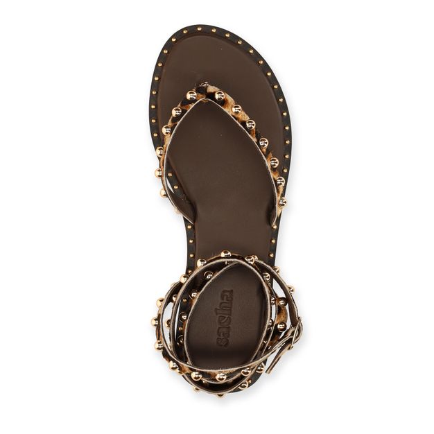 Sandales léopard avec clous
