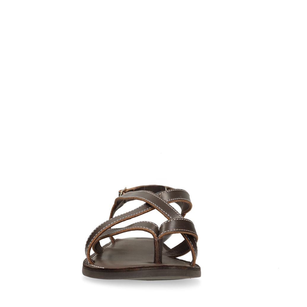 Braune Ledersandalen