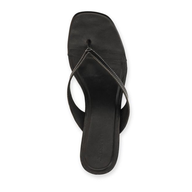 Mules à talon en cuir - noir