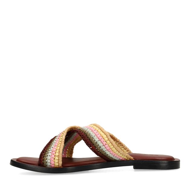 Mehrfarbige Sandalen in Flecht-Optik