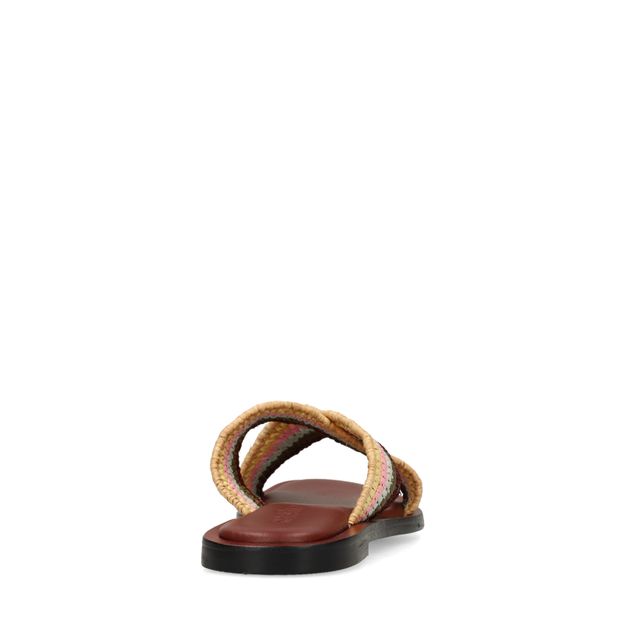 Mehrfarbige Sandalen in Flecht-Optik
