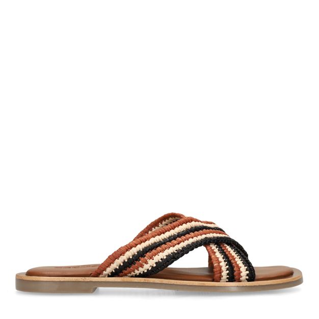 Braune Sandalen in Flecht-Optik