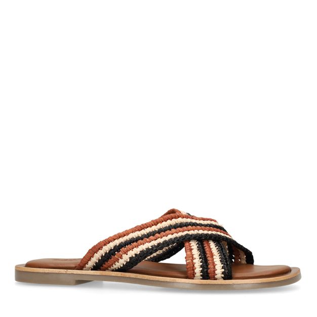 Braune Sandalen in Flecht-Optik