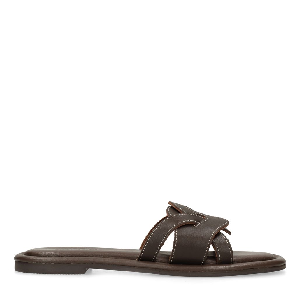 Claquettes en cuir - marron