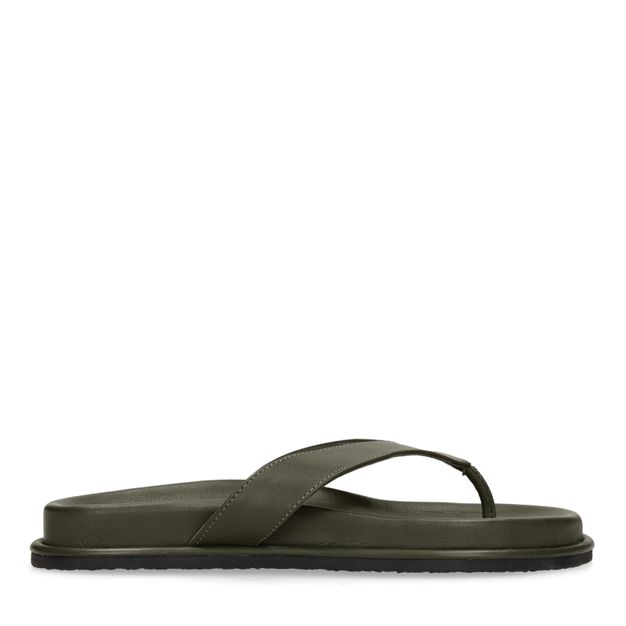 Claquettes en cuir - vert