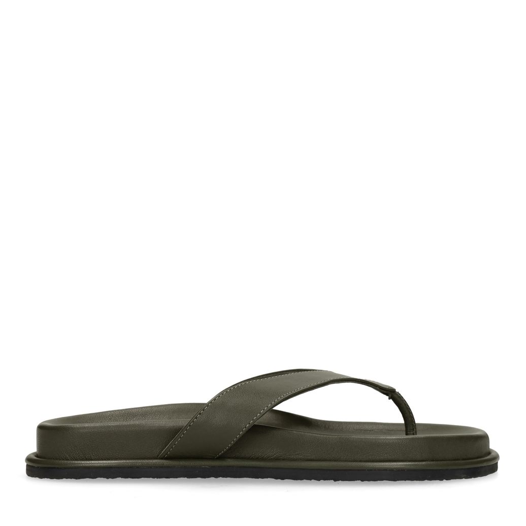 Groene leren slippers
