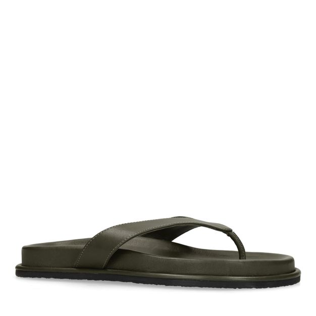 Claquettes en cuir - vert