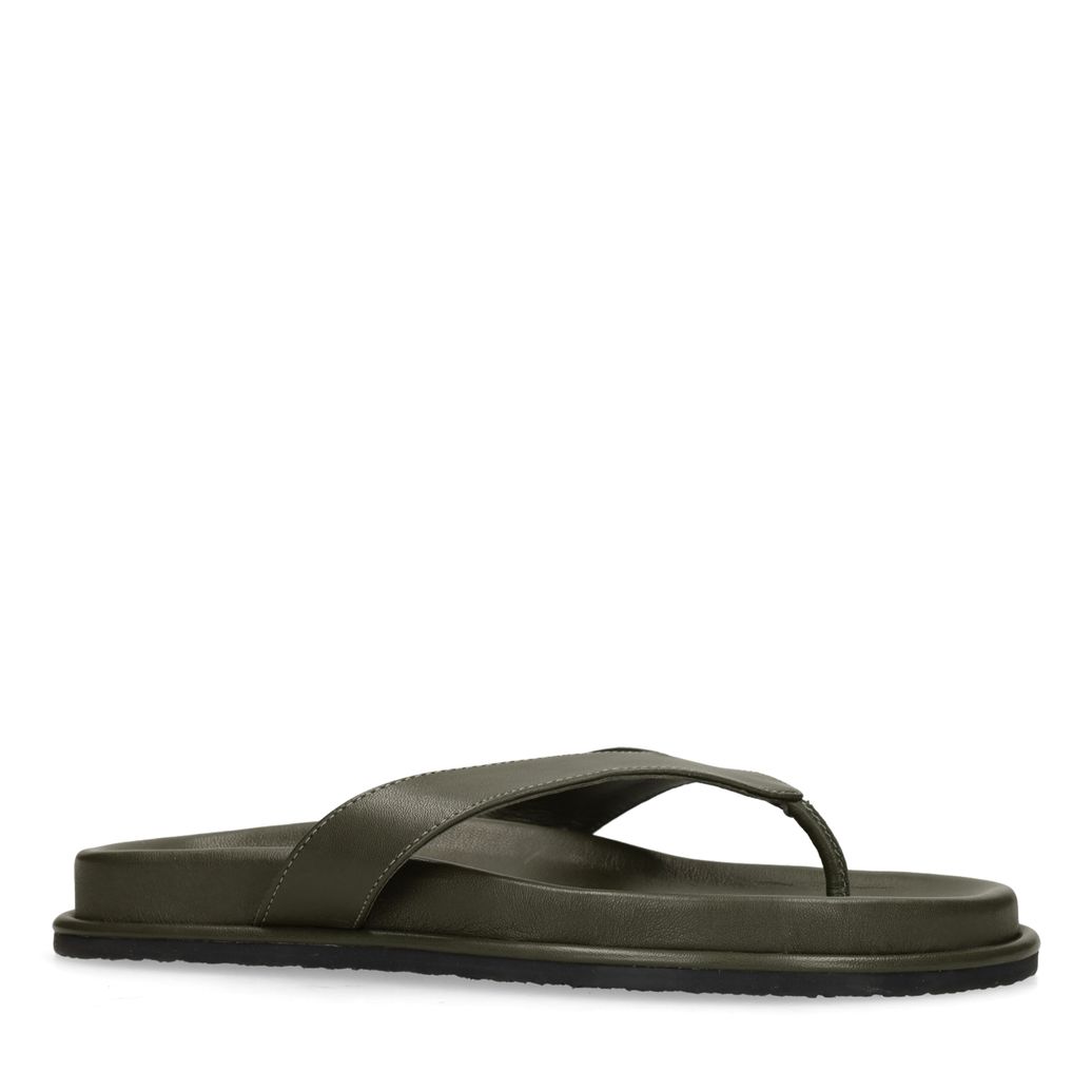 Groene leren slippers