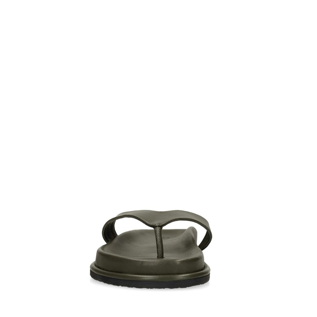 Groene leren slippers