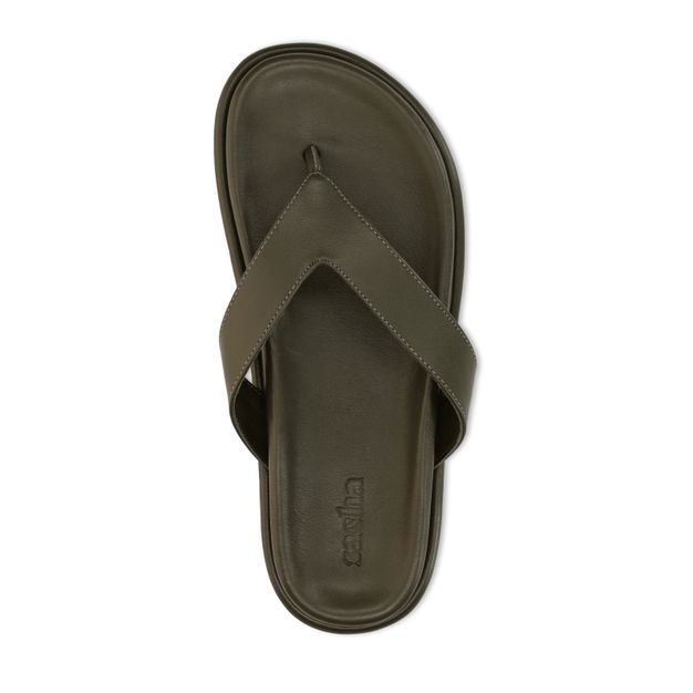 Claquettes en cuir - vert