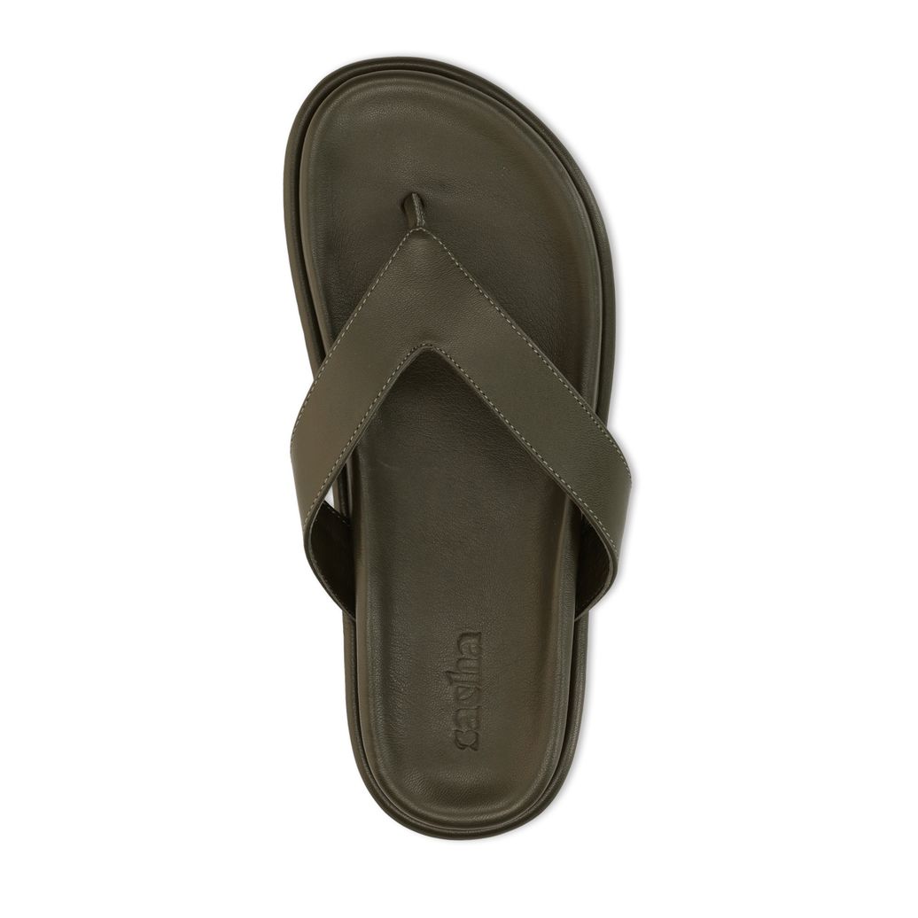 Groene leren slippers