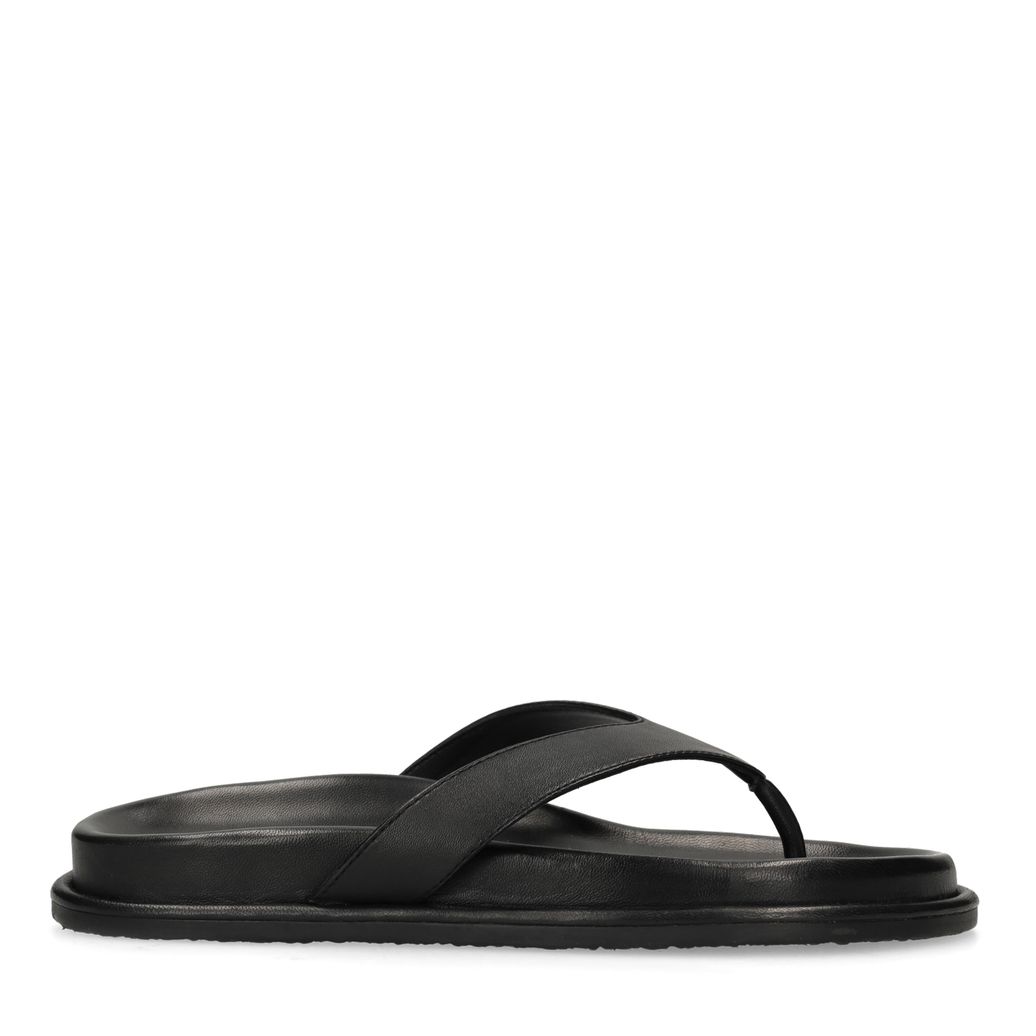 Schwarze Ledersandalen