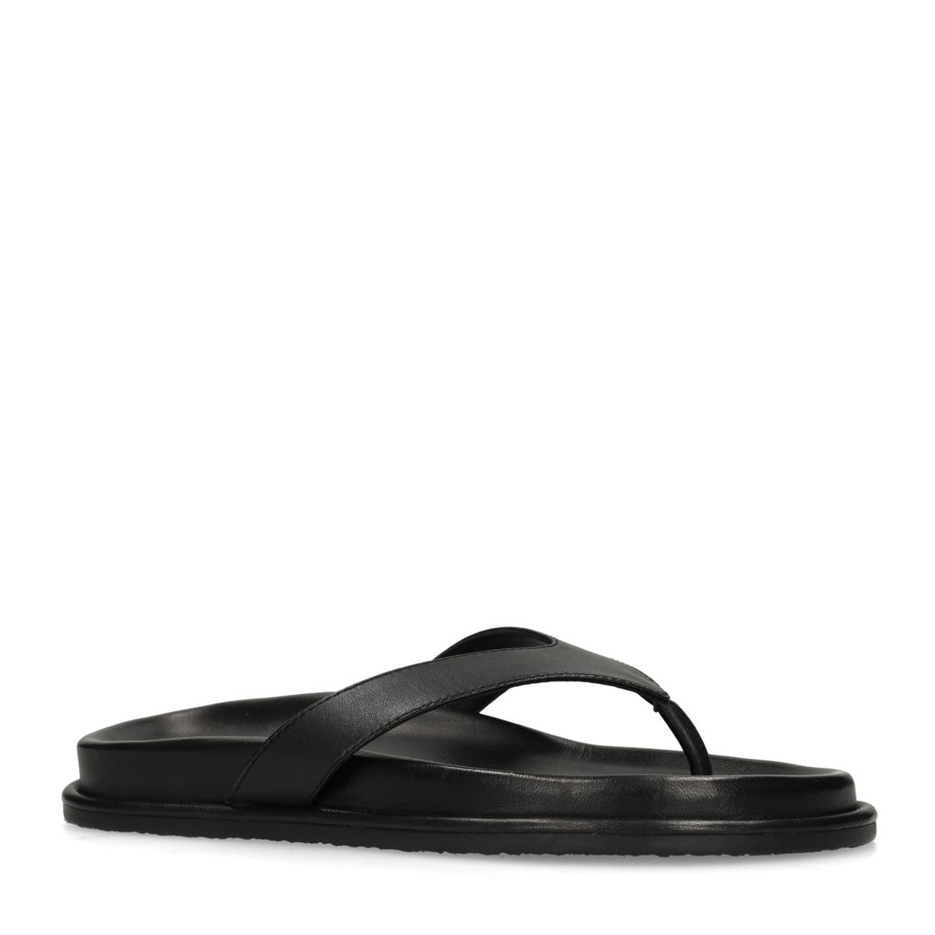 Schwarze Ledersandalen