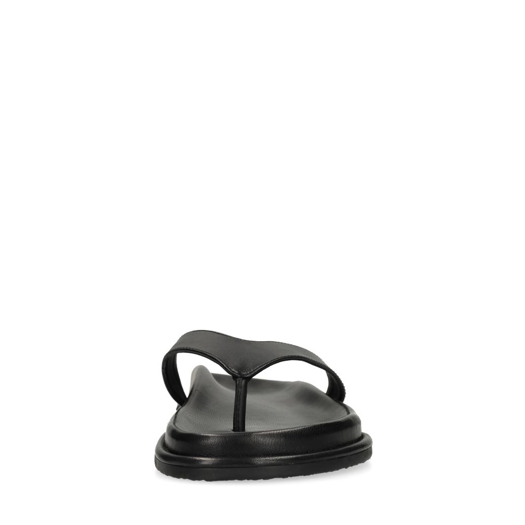 Schwarze Ledersandalen