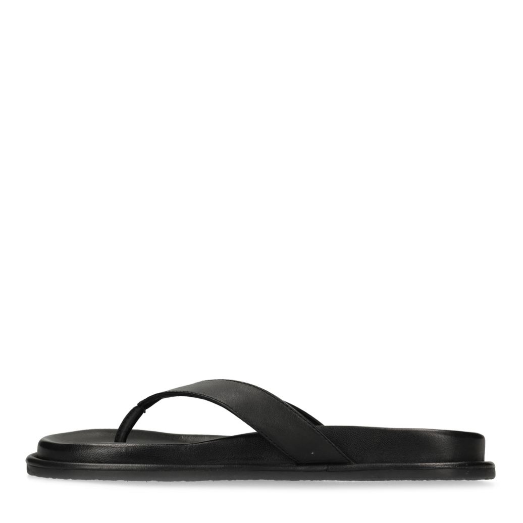 Schwarze Ledersandalen