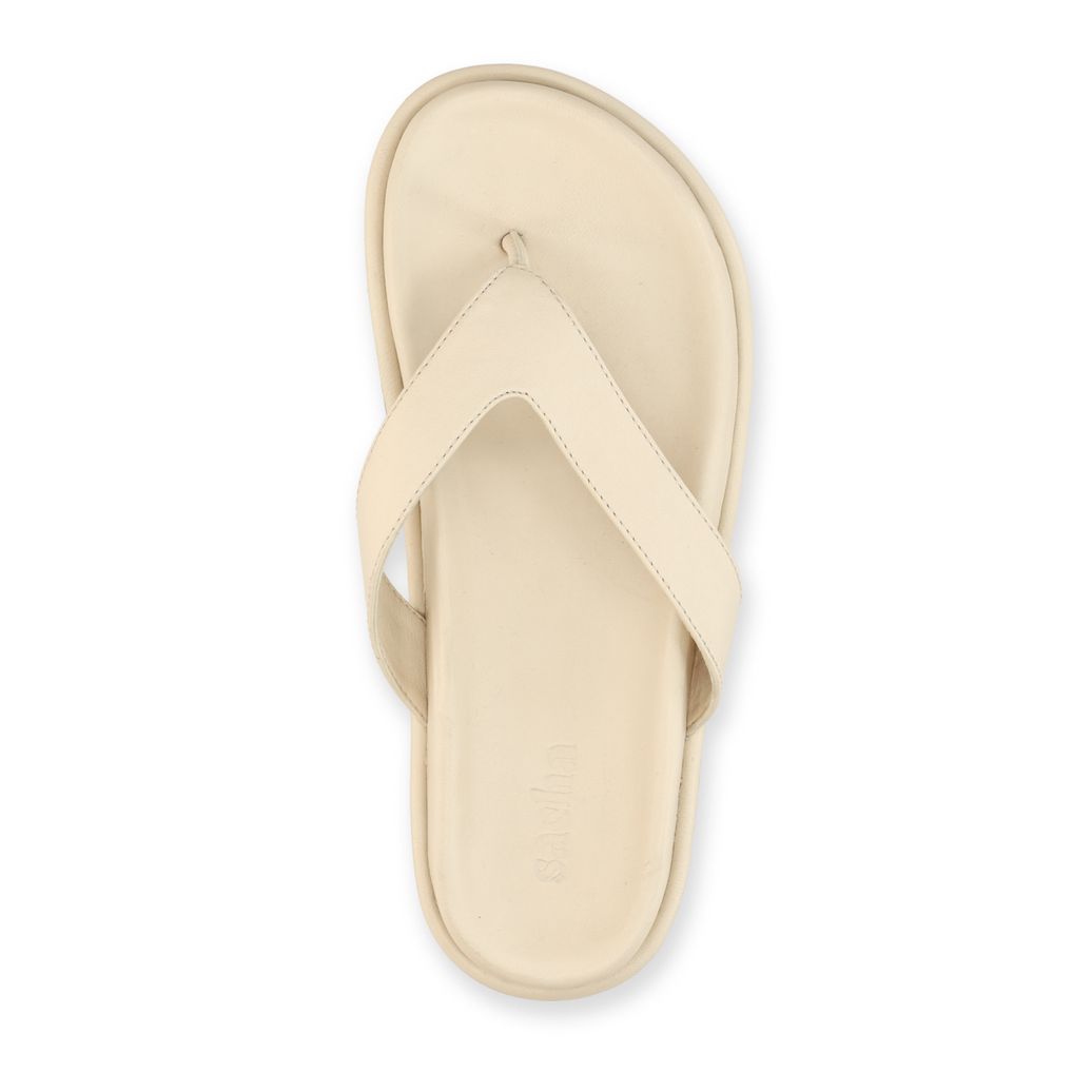 Off white leren slippers