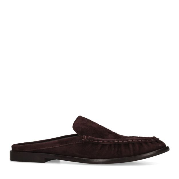 Chaussures à enfiler en daim - marron
