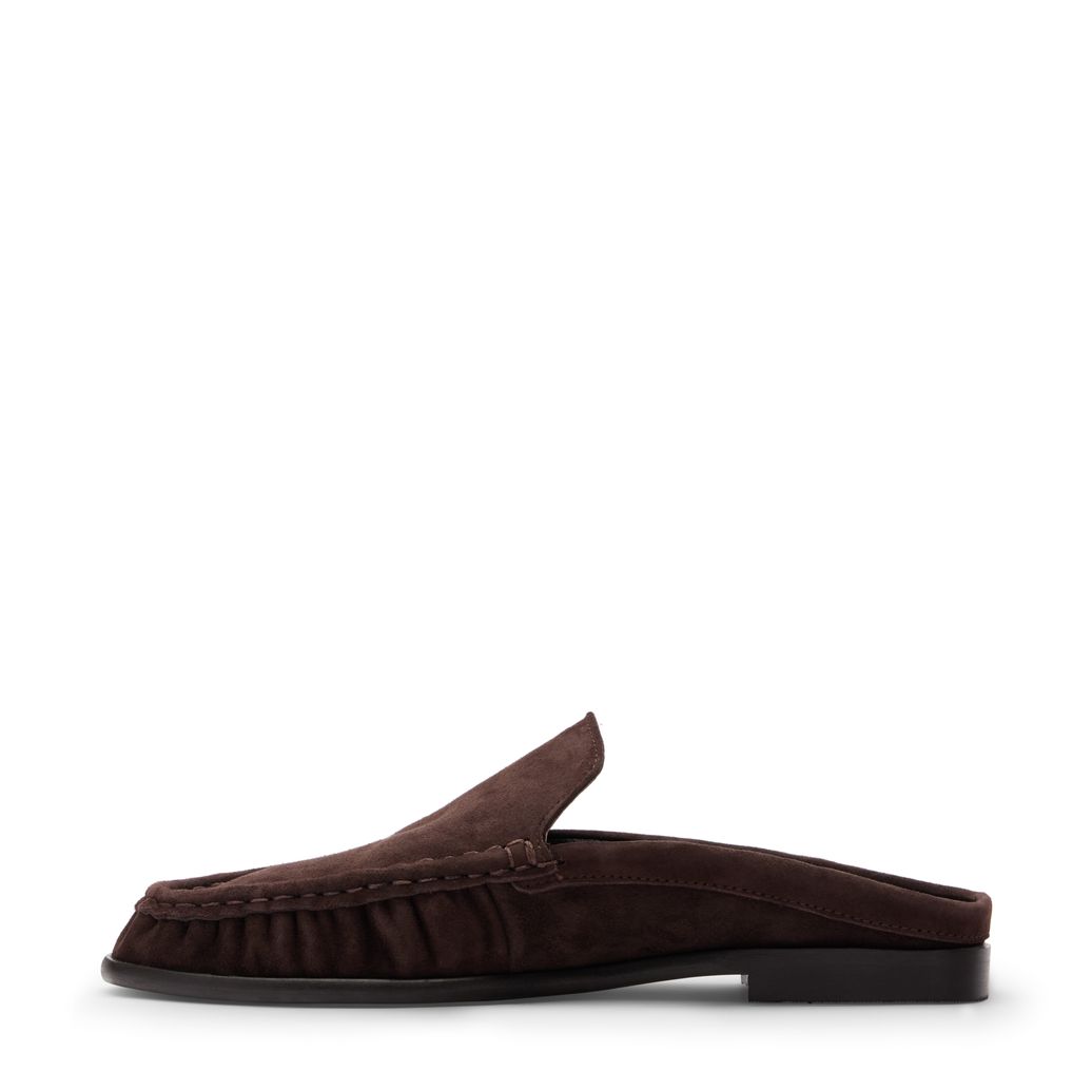 Braune Veloursleder-Slipper