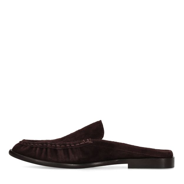 Chaussures à enfiler en daim - marron