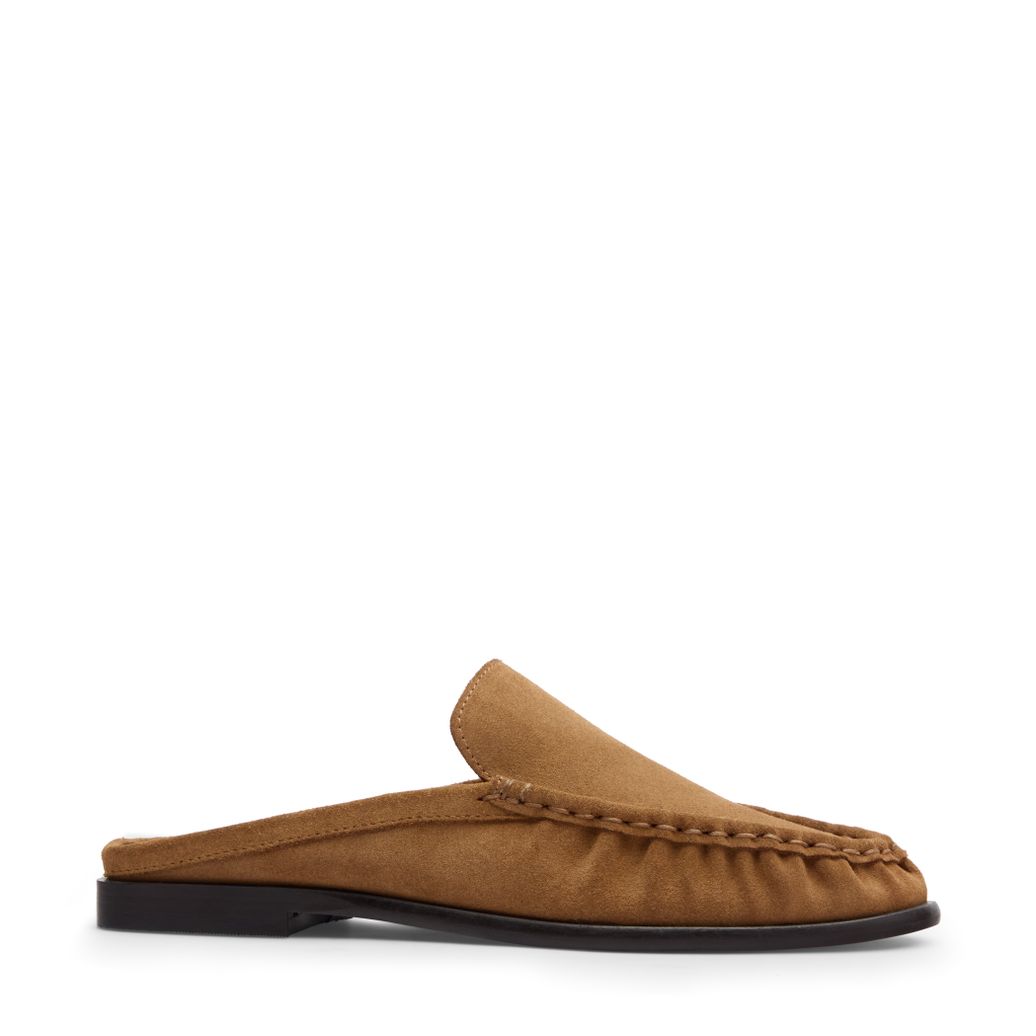 Braune Veloursleder-Slipper