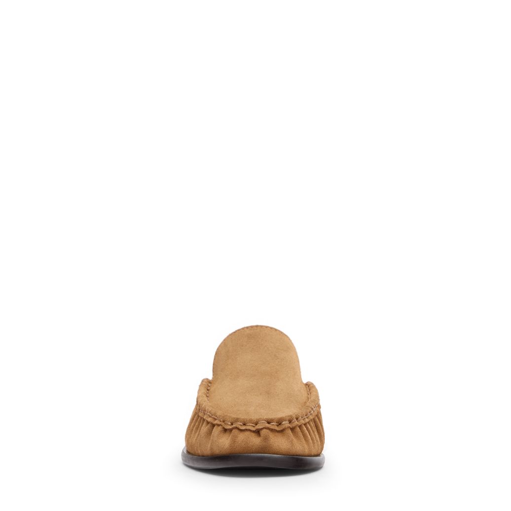 Braune Veloursleder-Slipper