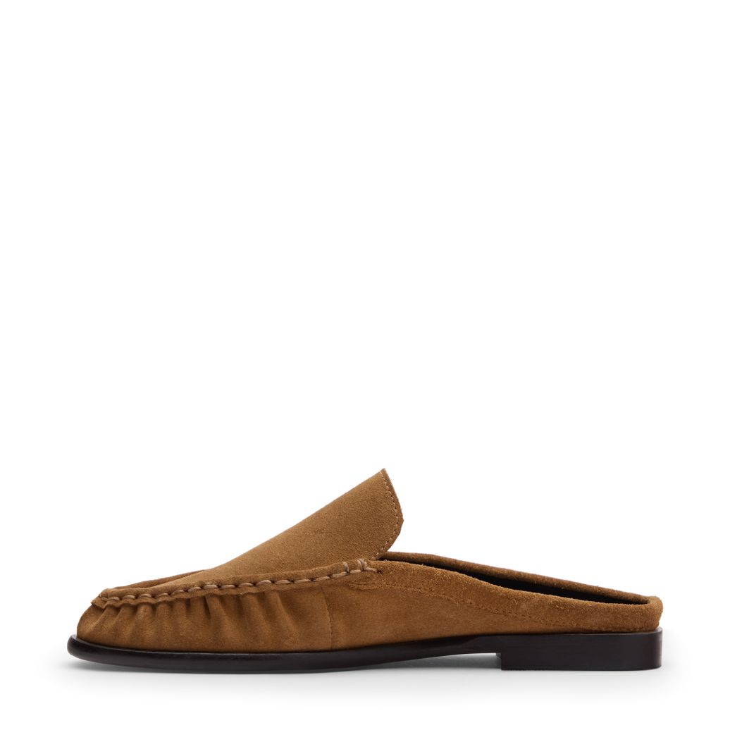 Braune Veloursleder-Slipper
