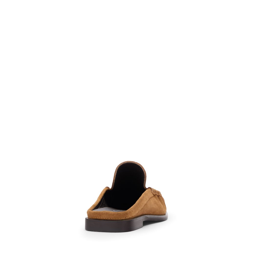 Braune Veloursleder-Slipper