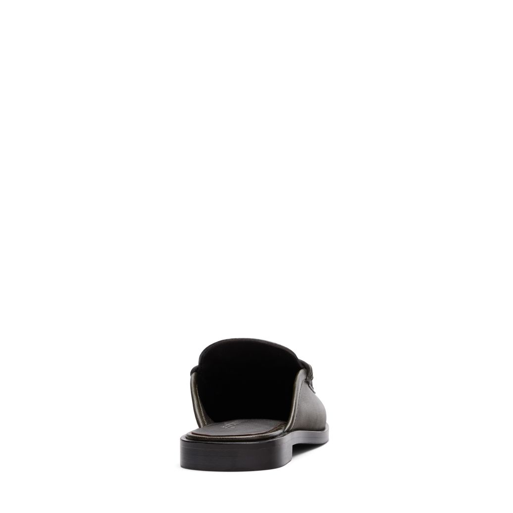 Grüne Leder-Slipper