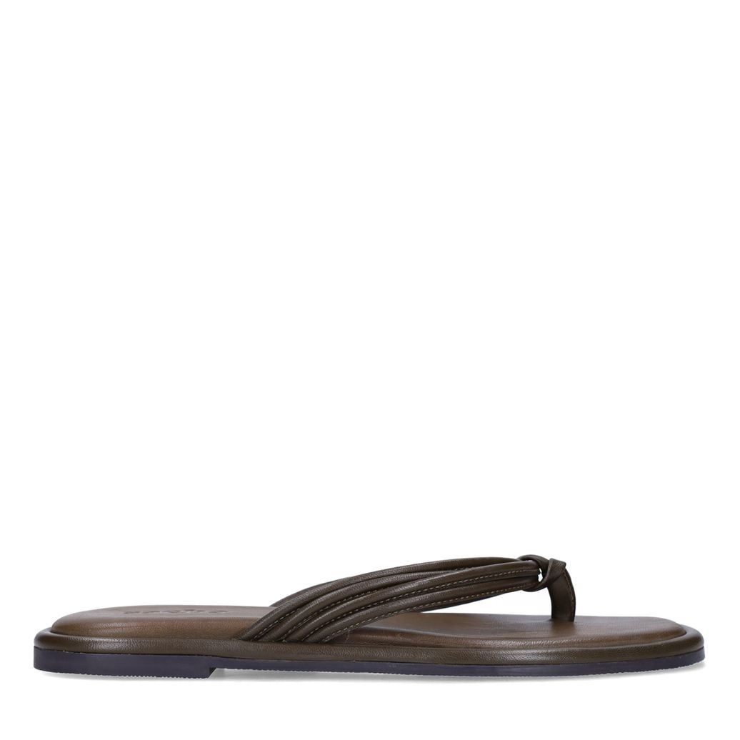Grüne Ledersandalen
