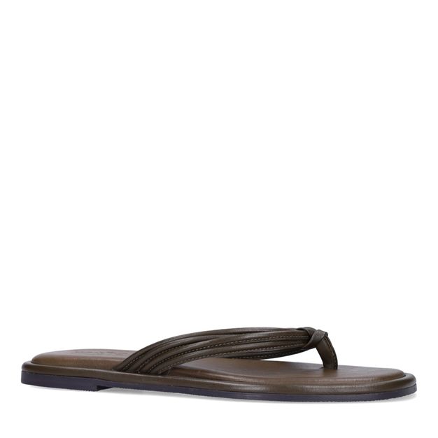 Groene leren slippers