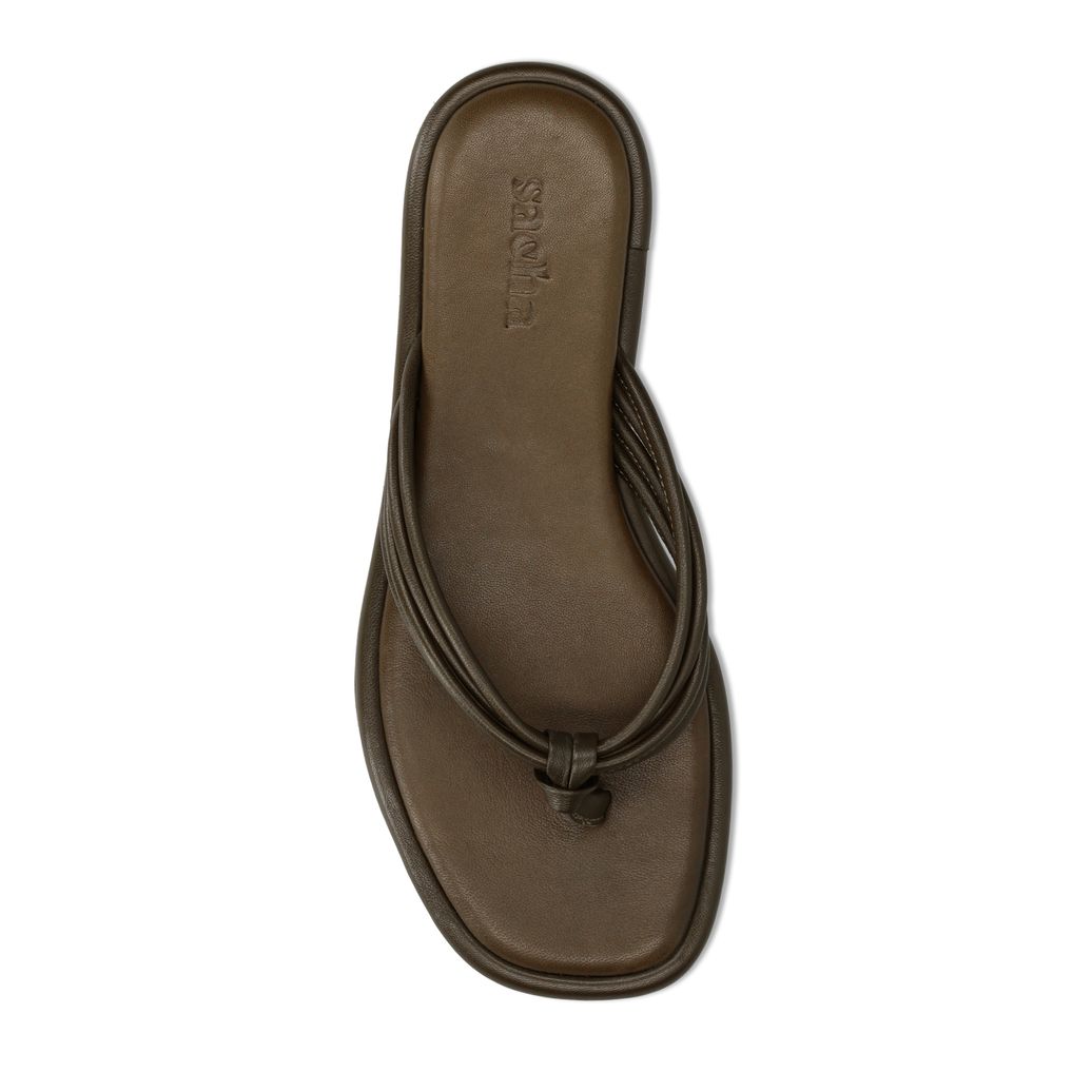 Grüne Ledersandalen