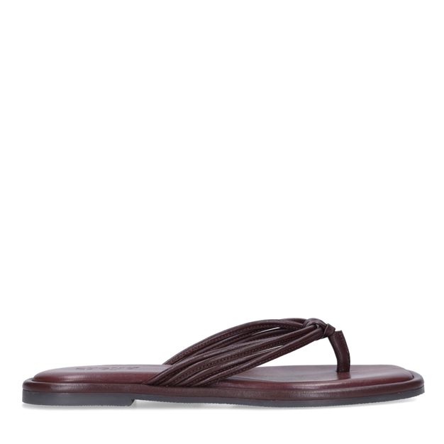 Claquettes en cuir - rouge