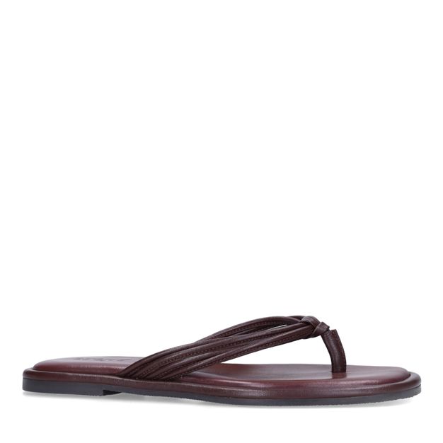 Claquettes en cuir - rouge