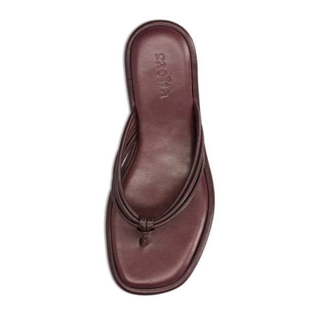 Claquettes en cuir - rouge