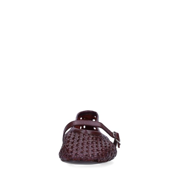 Bordeaux rode gevlochten ballerina's