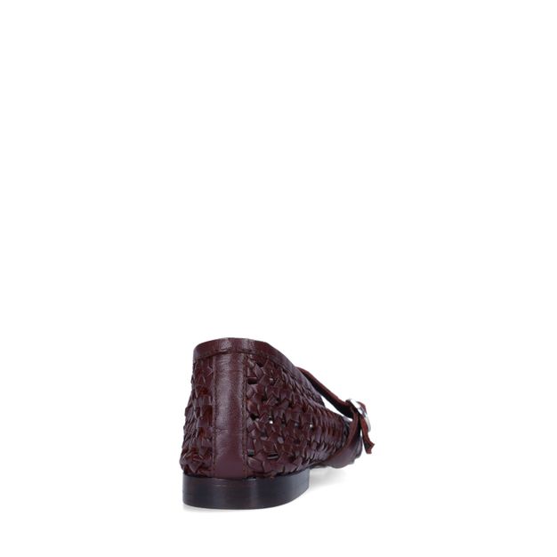 Bordeaux rode gevlochten ballerina's