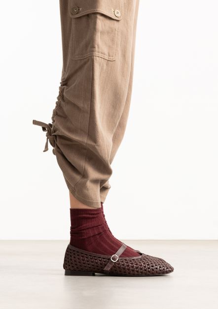 Ballerines tressées - rouge