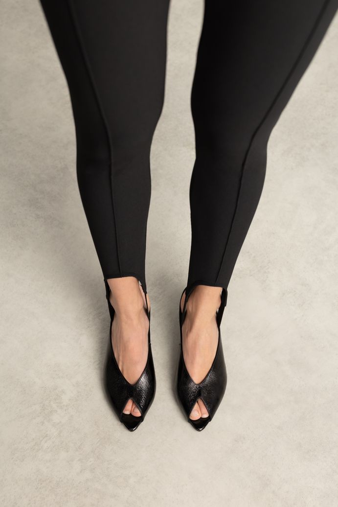 Mules à talon vernies - noir