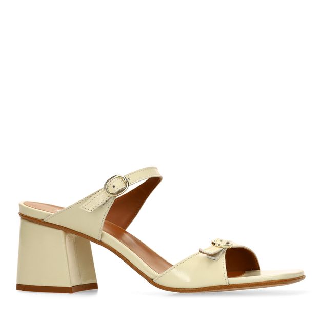 Gele lakleren sandalen met hak