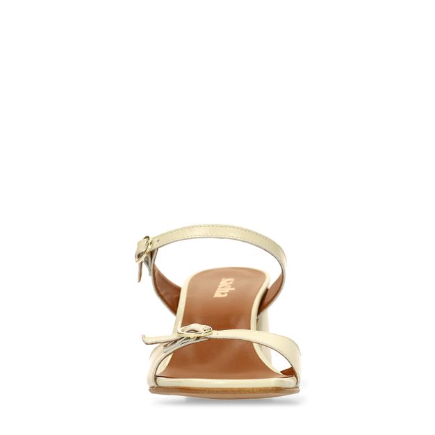 Gele lakleren sandalen met hak