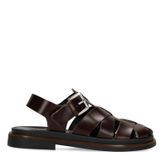 Donkerbruine leren sandalen